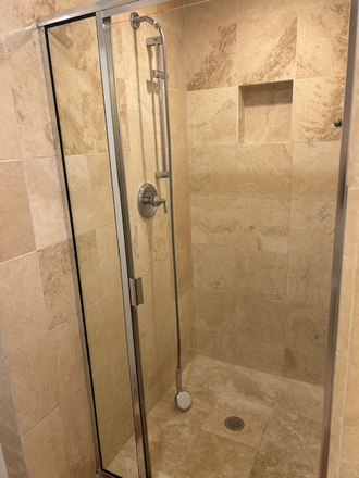 bathroom shower - Bright and brand new efficiency blocks from the University of Miami - Private access Apartments