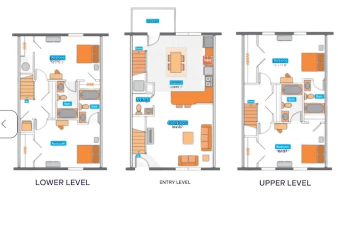 Floor Plan - Yugo Apartments, close to campus on Tiger Transit route