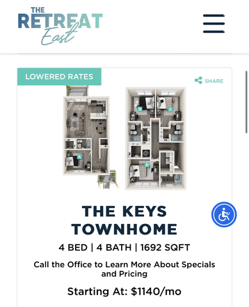 The floor plan of the unit - The Retreat East
