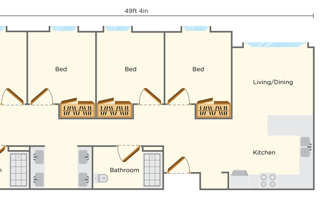 Floorplan of Verano Towers - Private Room in 4B2B for Sublease
