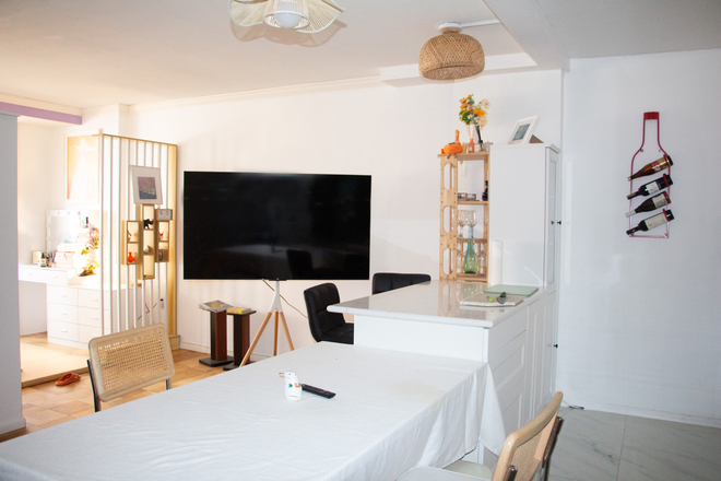 living room - Fully Furnished 1BR + Study in Boston Downtown — Steps to MGH, MIT, Suffolk, Harvard and Condo