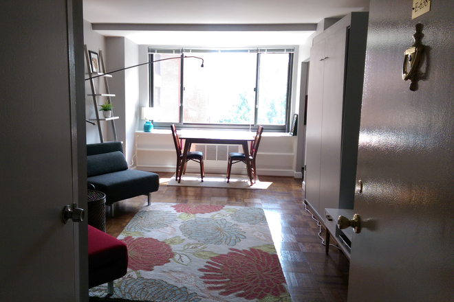 Main room with Murphy Bed - Furnished Studio in Rosslyn Perfect for Visiting Professor, Research Fellow, Grad Student