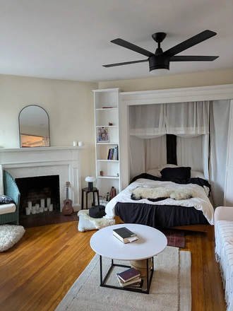 Bed and Living Area - RADCLIFFE/3rd Floor Walk-Up/Partially FURNISHED/12 Month Lease/Heat Included/Renovated & Modern/YES!