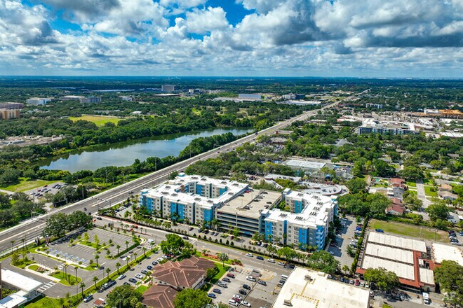 areal view,  across street from campus - IQ Luxury Apartments