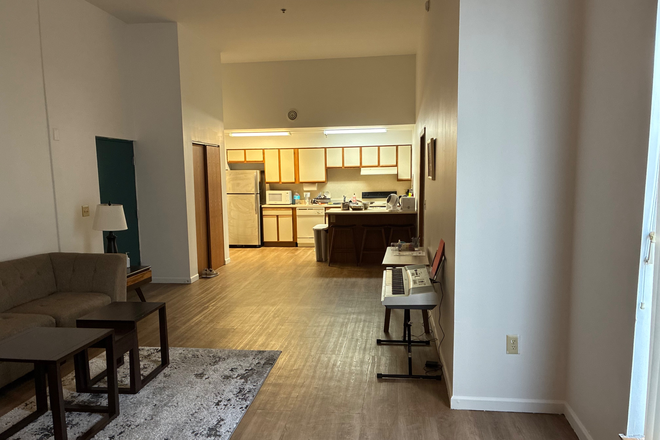 Living room and kitchen - Shared one bedroom apartment sublet in the best location