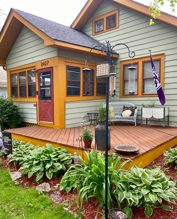 Front deck - Beautiful Home 6 blocks from campus Backyard paradise. Heated floors. Charm galore!