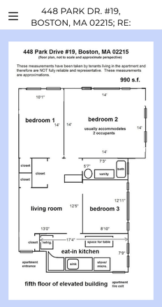 Floor plan - 448 Park Drive #19, Boston, MA 02215, Avail. 09.01.2026 Condo
