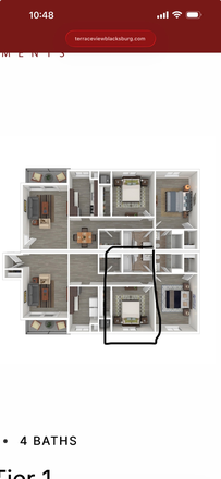 Whole Unit and circled is what you would take! - Terrace View Apartment