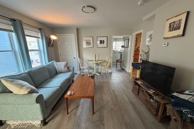 Living Room - 🏠 🌞🅿️🧺 1T-Stop Away!! 2-Bed Magoun/Somerville / In-unit Laundry / 2car parking!! AC. Apartments