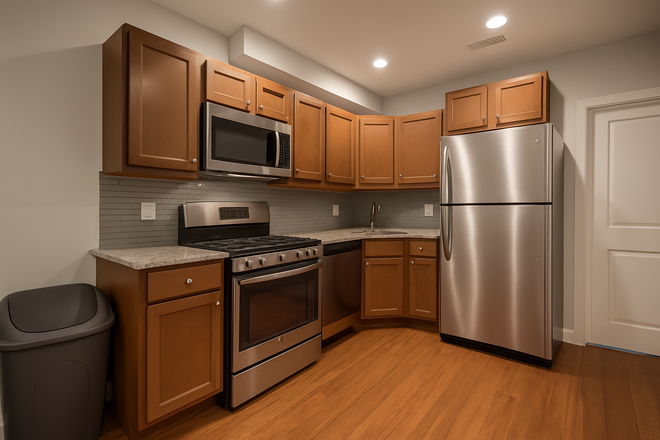 Upper Level Kitchen - Modern 2-Bed, 2-Bath Bilevel Near Drexel & UPenn — Private Baths + Prime Location - Available 9/1/26 Apartments