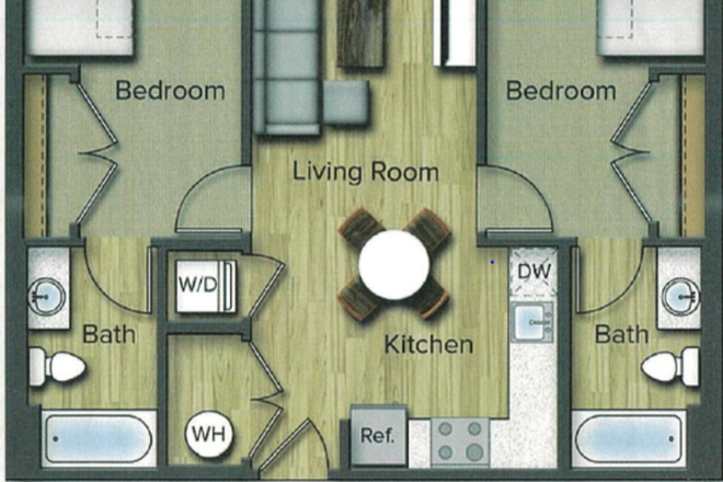 Displays entire unit - Terrapin Row Apartments