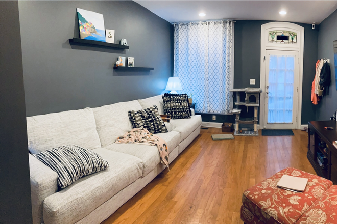 Living room - Furnished private room and bathroom in spacious rowhome