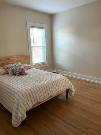 Bedroom, little dog hiding - Room for rent one block from Liberty Park, nice house, quiet street