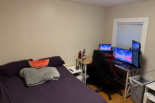 View as you step in (Bed, desk, chair and nightstands pictured are for sale) - Room in a 4bed 2bath in East Somerville (Available from May 22nd))