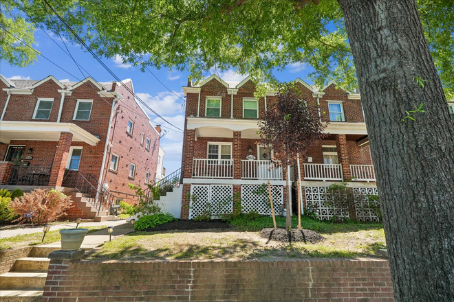 street view front - Pleasant Brookland home near CU. Great light! Metro/bus close. Parking space. 3 BR or 2 BR + study.