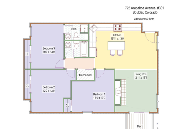 3BR/2BA Remodeled - 725-765 Arapahoe Ave. - Gregory Creek Apartments (3BR/2BA)