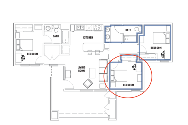 Bedroom that I'm subleasing - Vista Del Campo Summer Sublease 3B2B (Female Only)