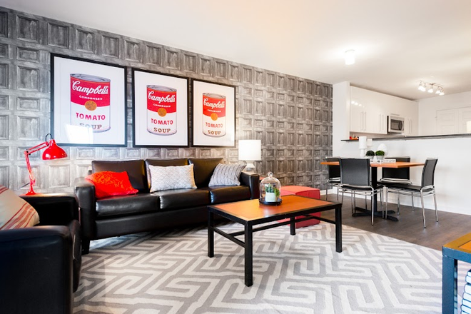 Living room, no wallpaper in this unit - The Harrison 4 bedroom (2 bedrooms available)