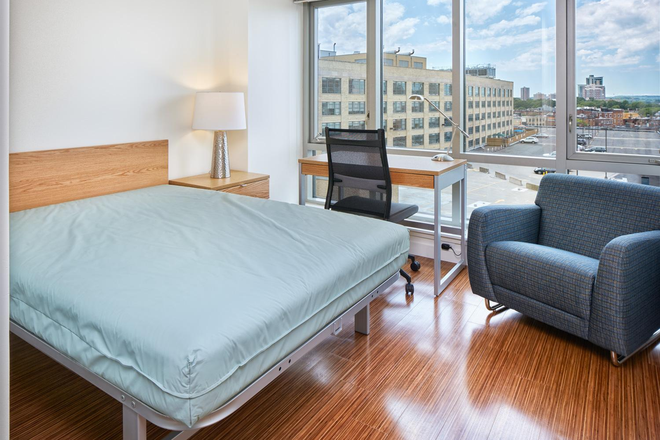 Example bedroom - view may vary - Harvard Trilogy Ensuite Bedroom, Official on campus Suite