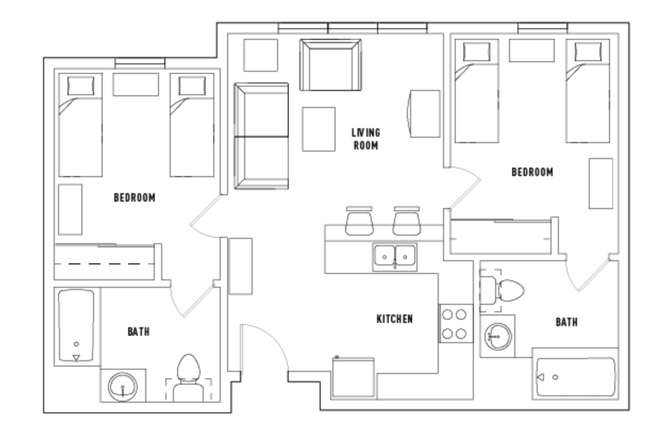 This is the general layout of the apartment. Let me know if you have questions! - Puerta del Sol - American Campus Communities