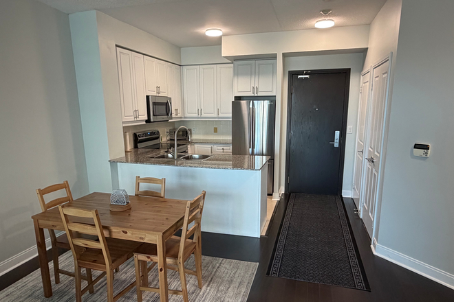 Kitchen / Dining - Furnished Bedroom in a 2-Bedroom Condo for Rent - Mississauga City Centre
