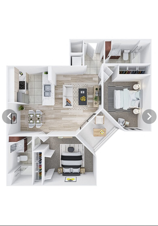 Floorplan of the apartment - Red Road Commons Alhambra B-514 apartment Spring semester sublet!