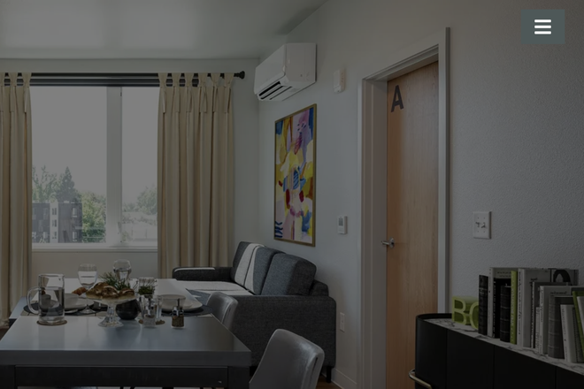 Living room and kitchen space - Flock 13 Apartments