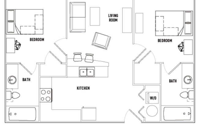 Floor plan for the 2x2 unit. - 2nd Ave Center