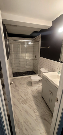 Bathroom - New Fixtures and Walk-In Shower - Newly Remodeled & Private Intown Dahlonega Apartment – Walk to UNG & The Square!