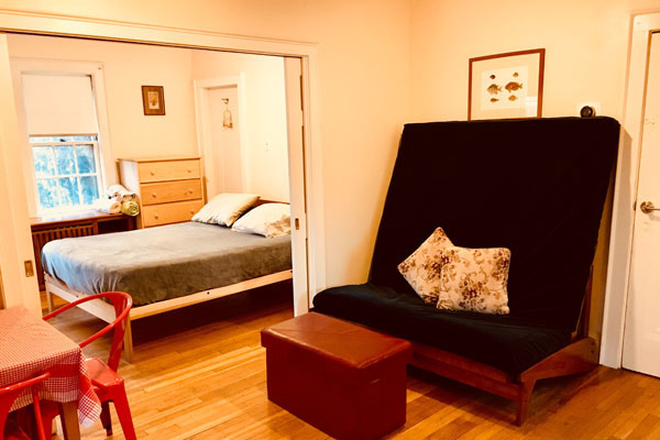 Interior shot from kitchen area - Furnished Studio | 1.4 mi to Harvard Sq | Pet OK | $2,500/mo