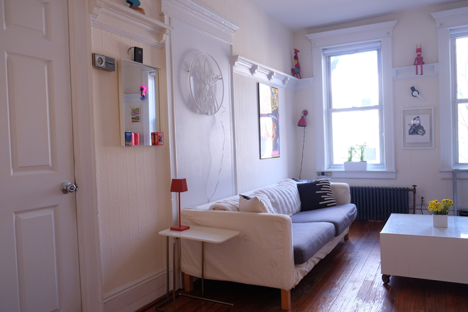 Bright living room - Huge Sunny 1 BR Apartment for Rent, Less Than 2 Blocks from Subway, Near all Amenities