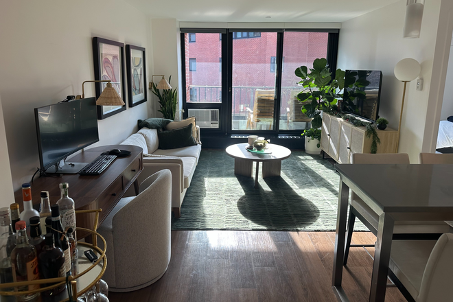 Living Room - 1 Bed 1 Bath at Soldier's Field Park Bld. 6 | Summer Sublet | Furnished, Great Lighting, Gy Apartments