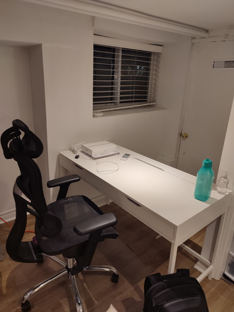 Desk and window - Furnished studio basement apartment for sublet