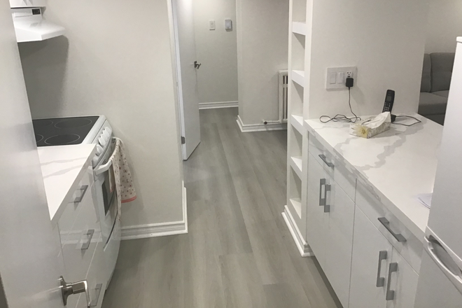 kitchen - Quiet Newly renovated Basement apartment  utilities included 5 minute walk to Glencarin Subway