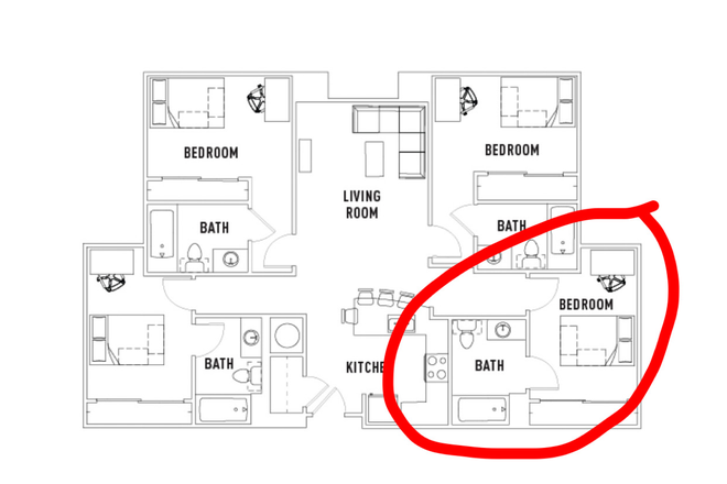 layout of room - Plaza Verde 1 Apartments