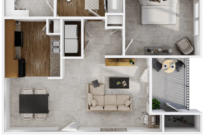 Floorplan - 1Bed 1Bath Crescent Pointe relet