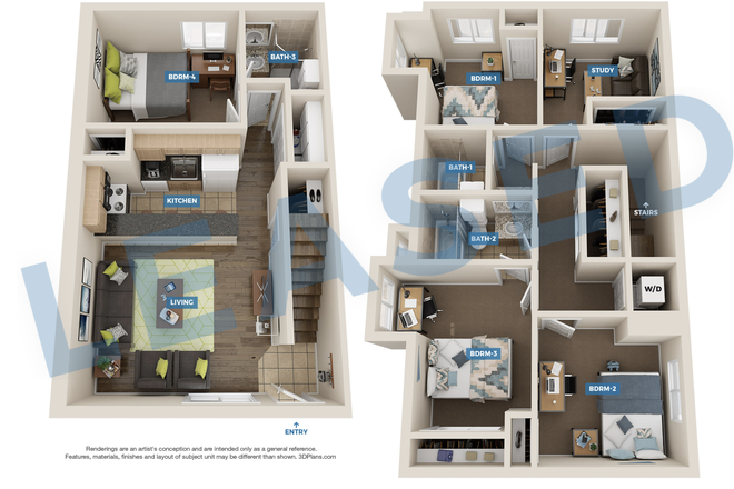 Floorplan of whole space, will be subletting the main floor bedroom - Boulder Buddha Apartement, close to campus, on bus route Apartments