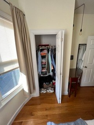 Closet in bedroom - This is 1 bedroom in a 4 bedroom / 1 bath apartment in the Mission Hill neighborhood of Boston.