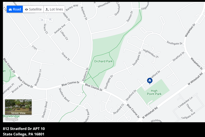 Google Maps View - 812 Stratford Drive Condo (2 bed x 2 bath + loft)