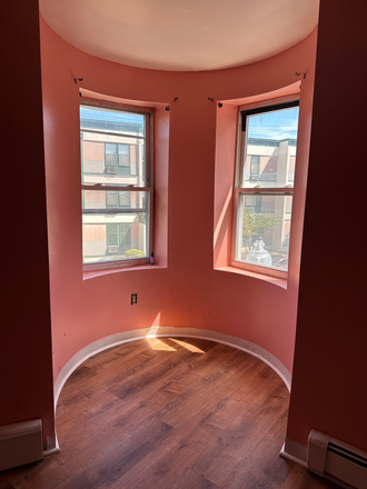 Bright living room nook hardwood floors - 102 Hammond Street, Boston, 02120 # 1 Apartments