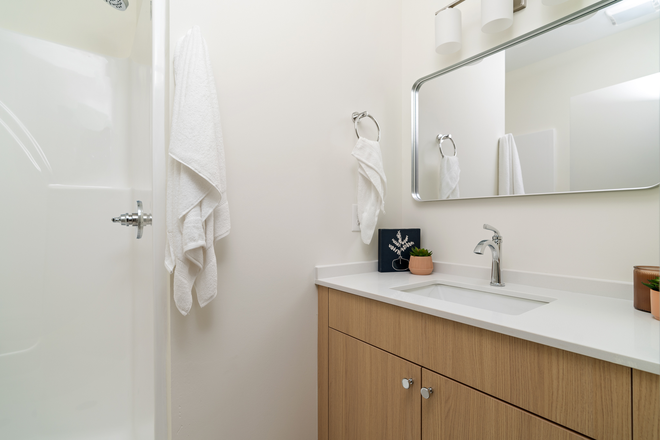 Nice fixtures and lighting in each en-suite bathroom - Happy Holler Townhome - Brand New!