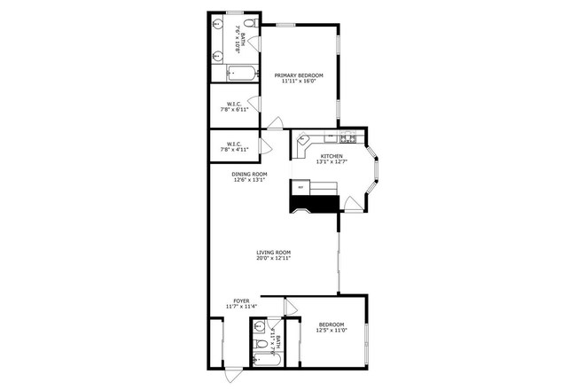 Floorplan overview - Furnished 2BR apt with balcony-Lassen Ct-Princeton
