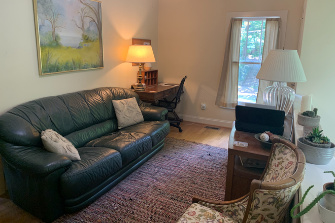 Living room/study area by window - 1/1 private entrance, quiet, furnished incl utilities + wifi, $1350 Apartments