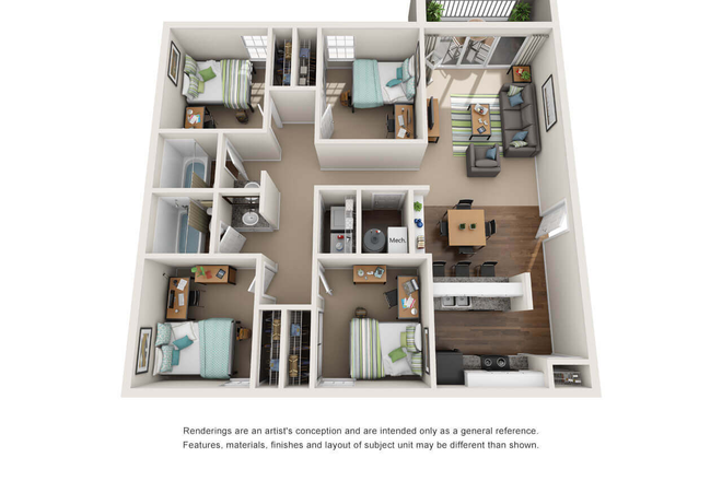 floorplan - 4x2 close to campus Apartments