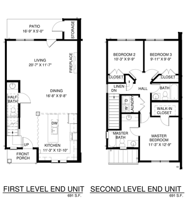 Floor Plan - English Commons Townhome