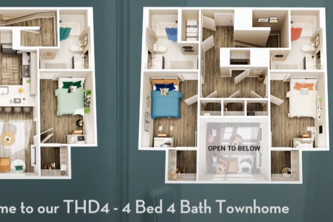 Floorplan - Top floor townhouse near campus