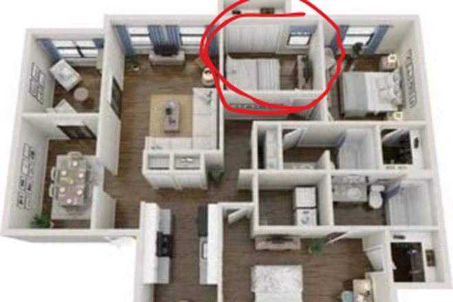 Unit Floor Plan - 3 bed/2 bath APT. room for rent