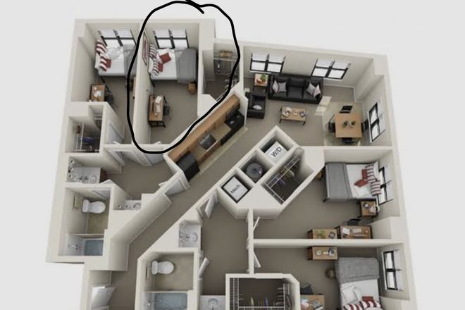 Bedroom - University view