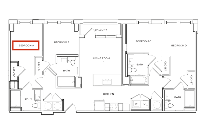 Resident will live in Bedroom A. - The Standard at College Park