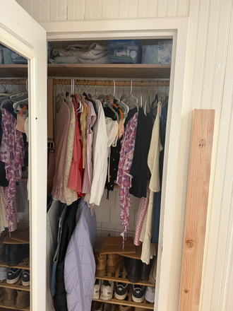 all cloths will obviously be emptied from closet, closet also spans out to the sides considerably - Beautiful house, right off the hill and extremely close to campus